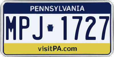 PA license plate MPJ1727