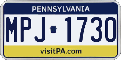 PA license plate MPJ1730