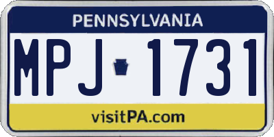 PA license plate MPJ1731