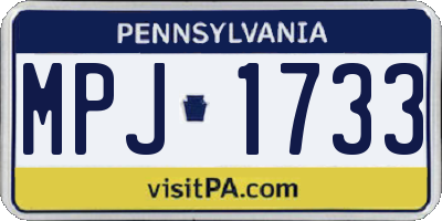 PA license plate MPJ1733