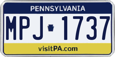 PA license plate MPJ1737