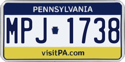PA license plate MPJ1738