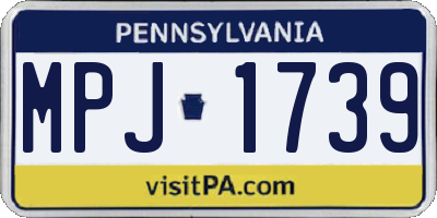 PA license plate MPJ1739