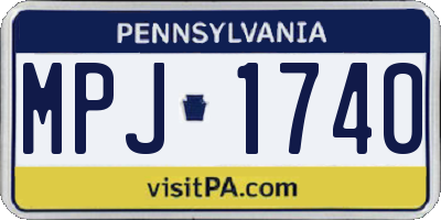 PA license plate MPJ1740