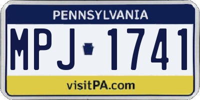 PA license plate MPJ1741