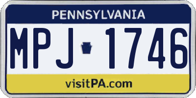 PA license plate MPJ1746
