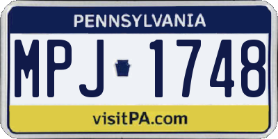 PA license plate MPJ1748