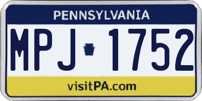 PA license plate MPJ1752
