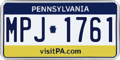 PA license plate MPJ1761