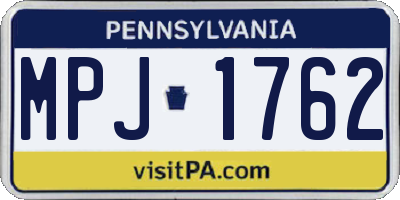 PA license plate MPJ1762