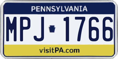 PA license plate MPJ1766