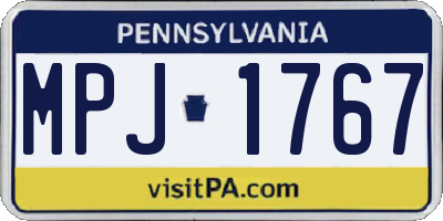 PA license plate MPJ1767