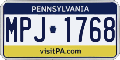 PA license plate MPJ1768