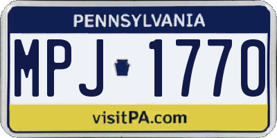 PA license plate MPJ1770