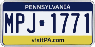PA license plate MPJ1771