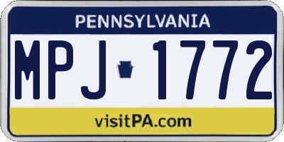 PA license plate MPJ1772