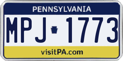 PA license plate MPJ1773
