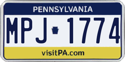 PA license plate MPJ1774