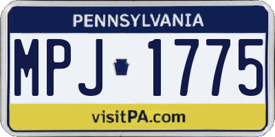 PA license plate MPJ1775