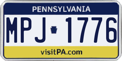 PA license plate MPJ1776