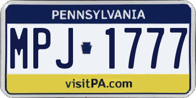 PA license plate MPJ1777