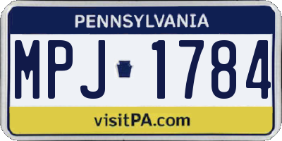 PA license plate MPJ1784