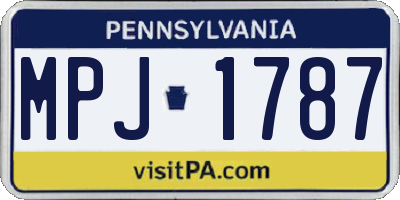 PA license plate MPJ1787