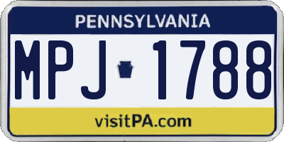 PA license plate MPJ1788