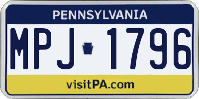 PA license plate MPJ1796