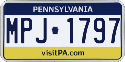 PA license plate MPJ1797