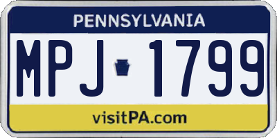 PA license plate MPJ1799