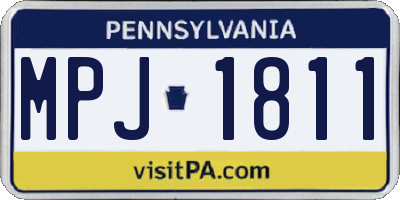PA license plate MPJ1811