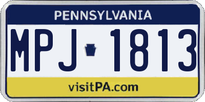 PA license plate MPJ1813