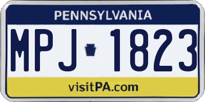 PA license plate MPJ1823