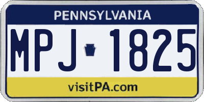 PA license plate MPJ1825