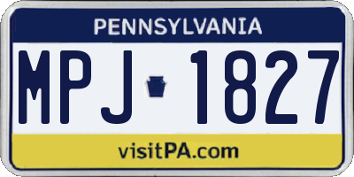 PA license plate MPJ1827