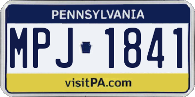 PA license plate MPJ1841