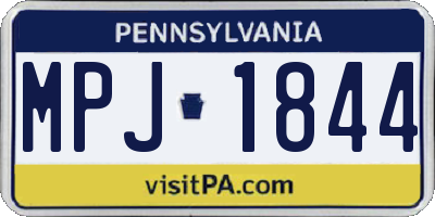 PA license plate MPJ1844