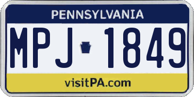 PA license plate MPJ1849