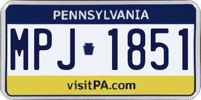 PA license plate MPJ1851