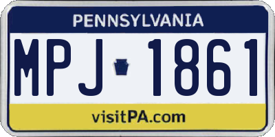 PA license plate MPJ1861