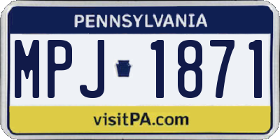 PA license plate MPJ1871