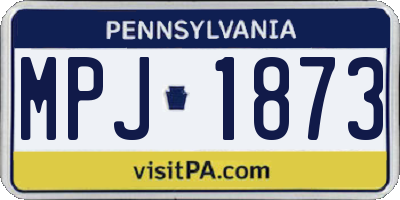 PA license plate MPJ1873
