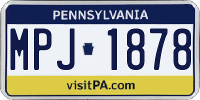 PA license plate MPJ1878
