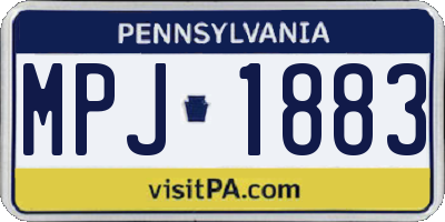PA license plate MPJ1883
