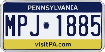 PA license plate MPJ1885