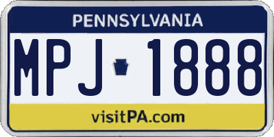 PA license plate MPJ1888