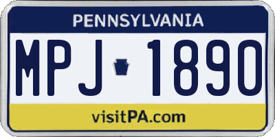 PA license plate MPJ1890