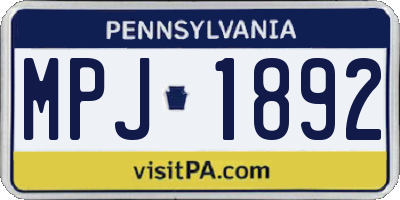 PA license plate MPJ1892