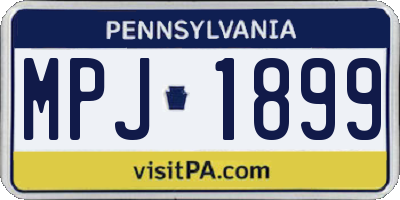 PA license plate MPJ1899